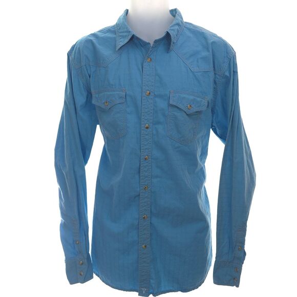 Wrangler TwentyX 20X Mens XLT Western Shirt Blue Rodeo Button Up - Picture 2 of 9